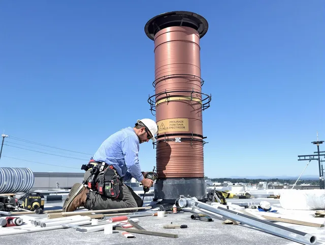 Installed chimney liner by Middletown Chimney Sweep in Middletown, CT