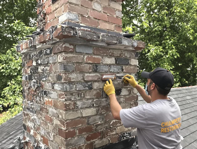 In-progress chimney restoration by Middletown Chimney Sweep in Middletown, CT