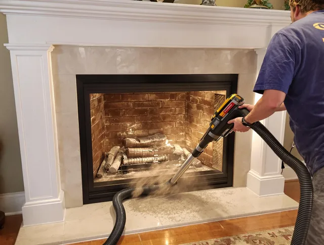 Fireplace cleaning performed by Middletown Chimney Sweep in Middletown, CT
