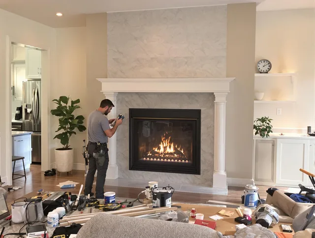Newly installed fireplace by Middletown Chimney Sweep in Middletown, CT